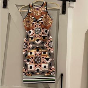 Bodycon dress geometric print size XS